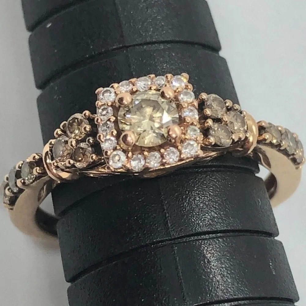 Chocolate diamond 14 K rose gold Levian ring - Picture 3 of 15